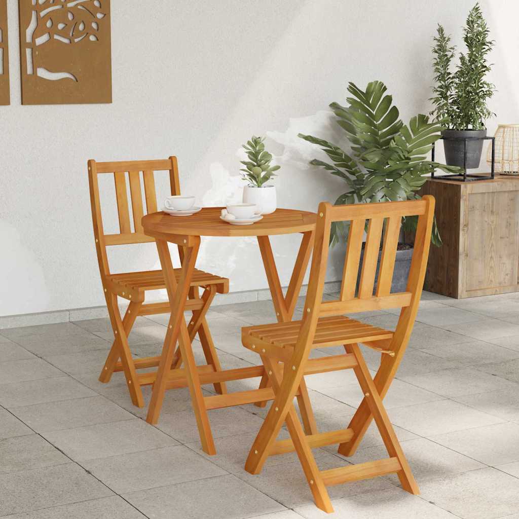 Bistrosæt 3 pcs Brun Massivt akacietræ
