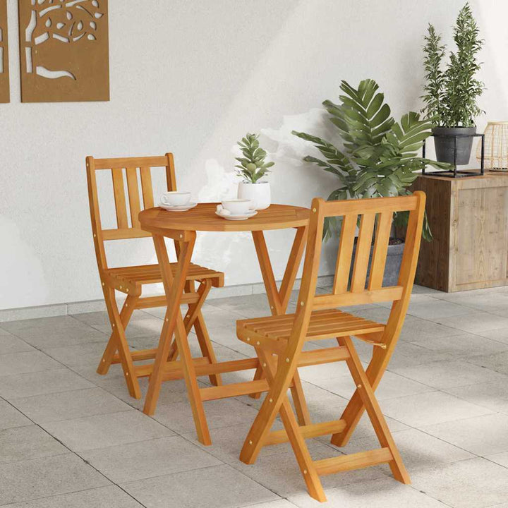Bistrosæt 3 pcs Brun Massivt akacietræ