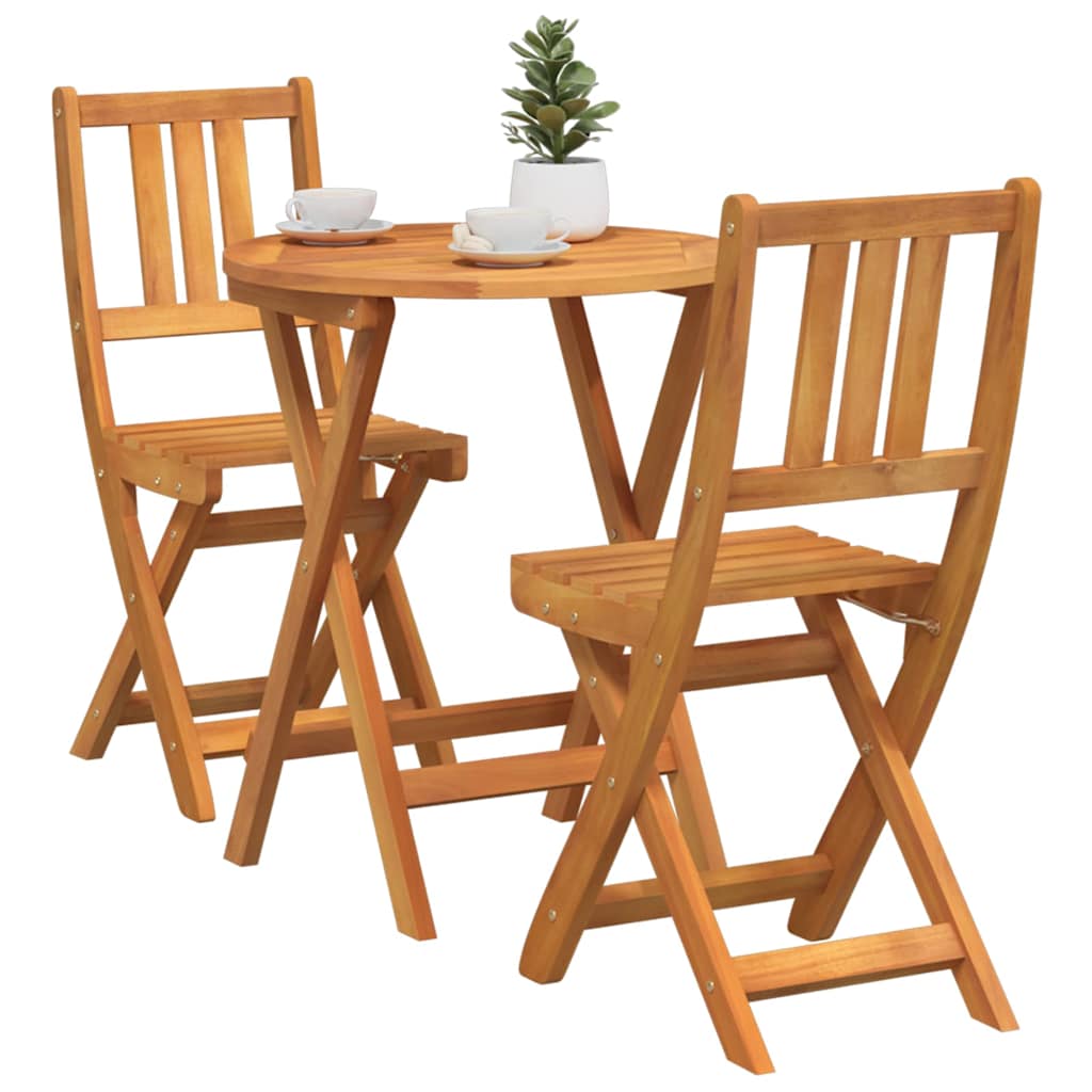 Bistrosæt 3 pcs Brun Massivt akacietræ