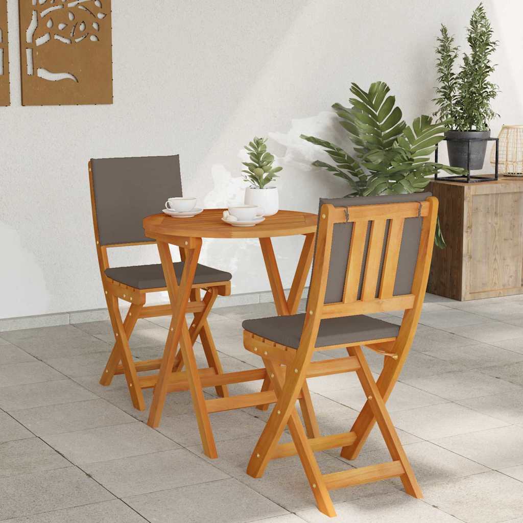 Bistrosæt 3 pcs Brun Massivt akacietræ