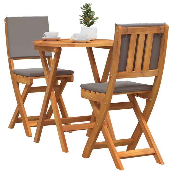 Bistrosæt 3 pcs Brun Massivt akacietræ
