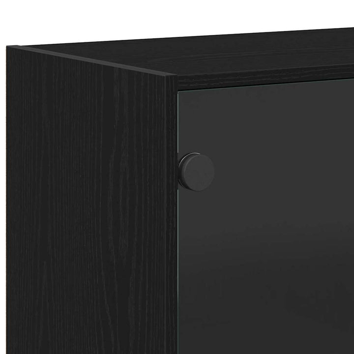 Highboard Sort 68 x 37 x 142 cm Konstrueret træ