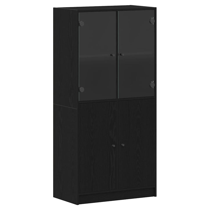 Highboard Sort 68 x 37 x 142 cm Konstrueret træ