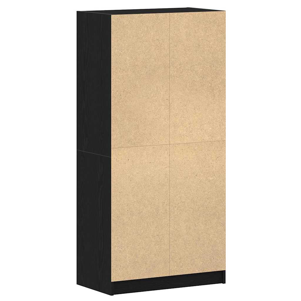 Highboard Sort 68 x 37 x 142 cm Konstrueret træ