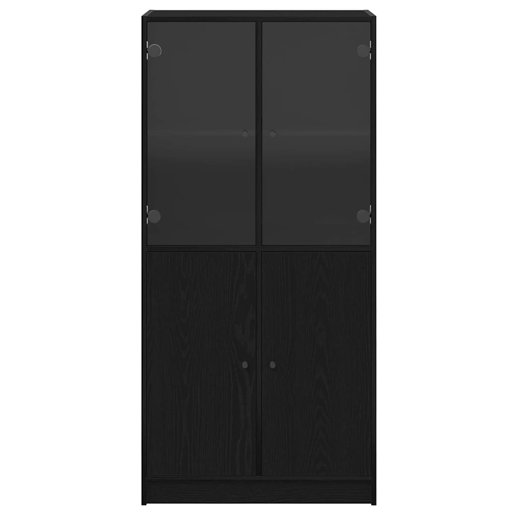 Highboard Sort 68 x 37 x 142 cm Konstrueret træ