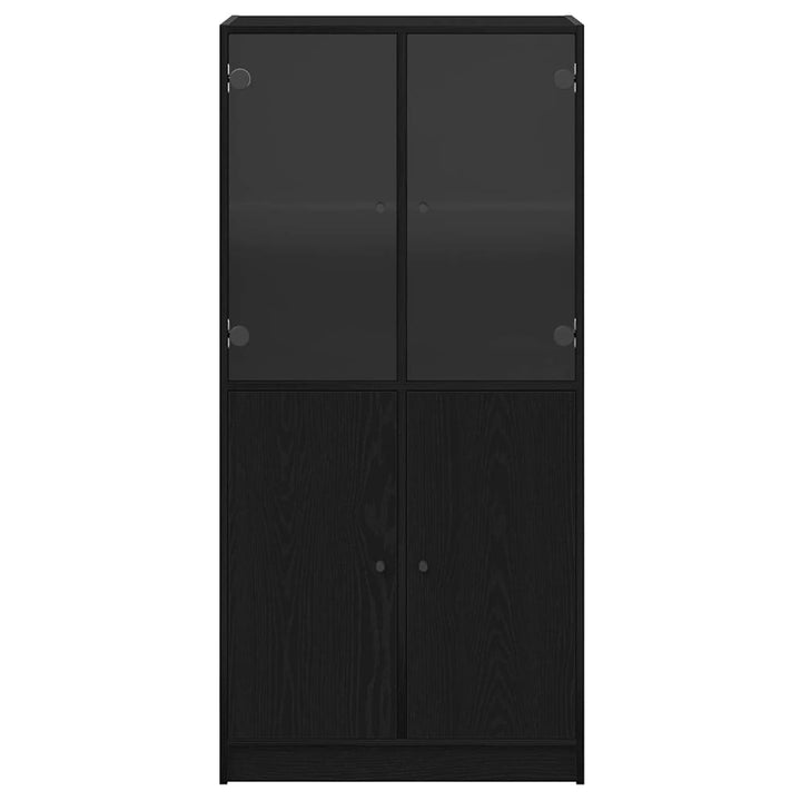 Highboard Sort 68 x 37 x 142 cm Konstrueret træ