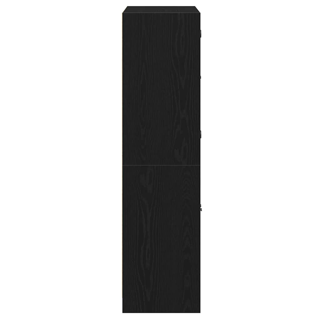 Highboard Sort 68 x 37 x 142 cm Konstrueret træ