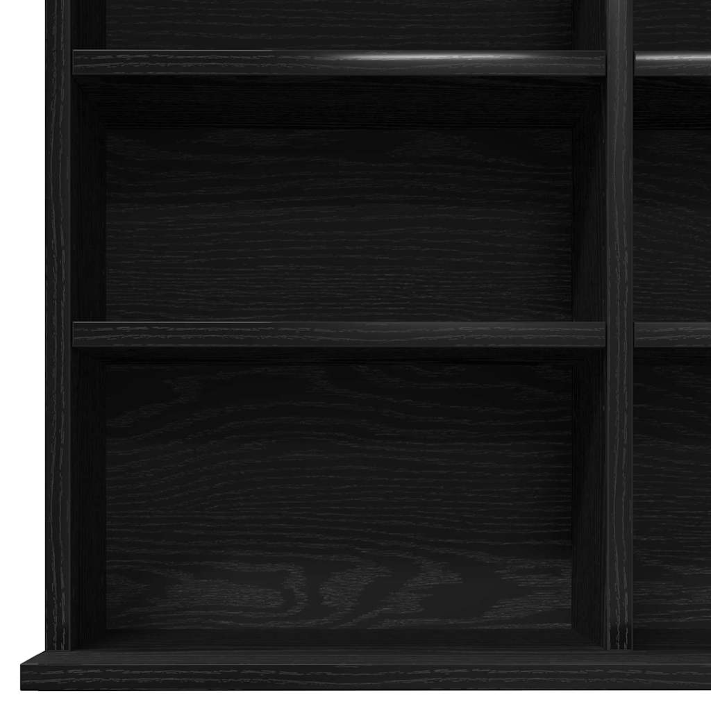 CD-skab med hylde Sort eg 101 x 23 x 177,5 cm Konstrueret træ