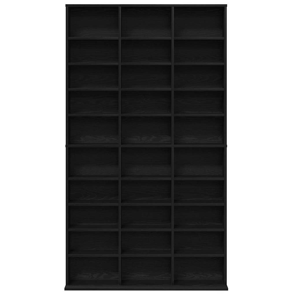 CD-skab med hylde Sort eg 101 x 23 x 177,5 cm Konstrueret træ