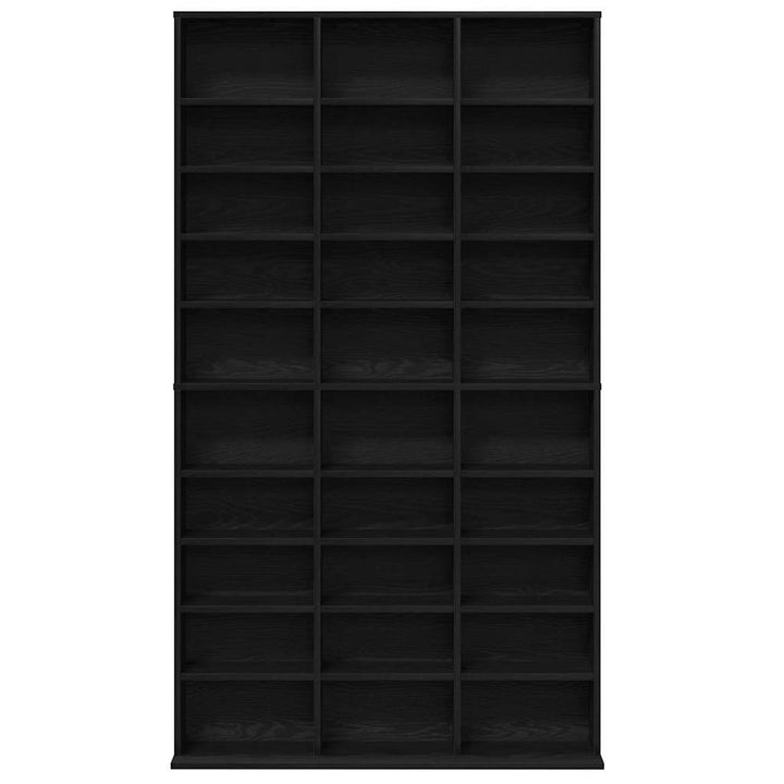 CD-skab med hylde Sort eg 101 x 23 x 177,5 cm Konstrueret træ