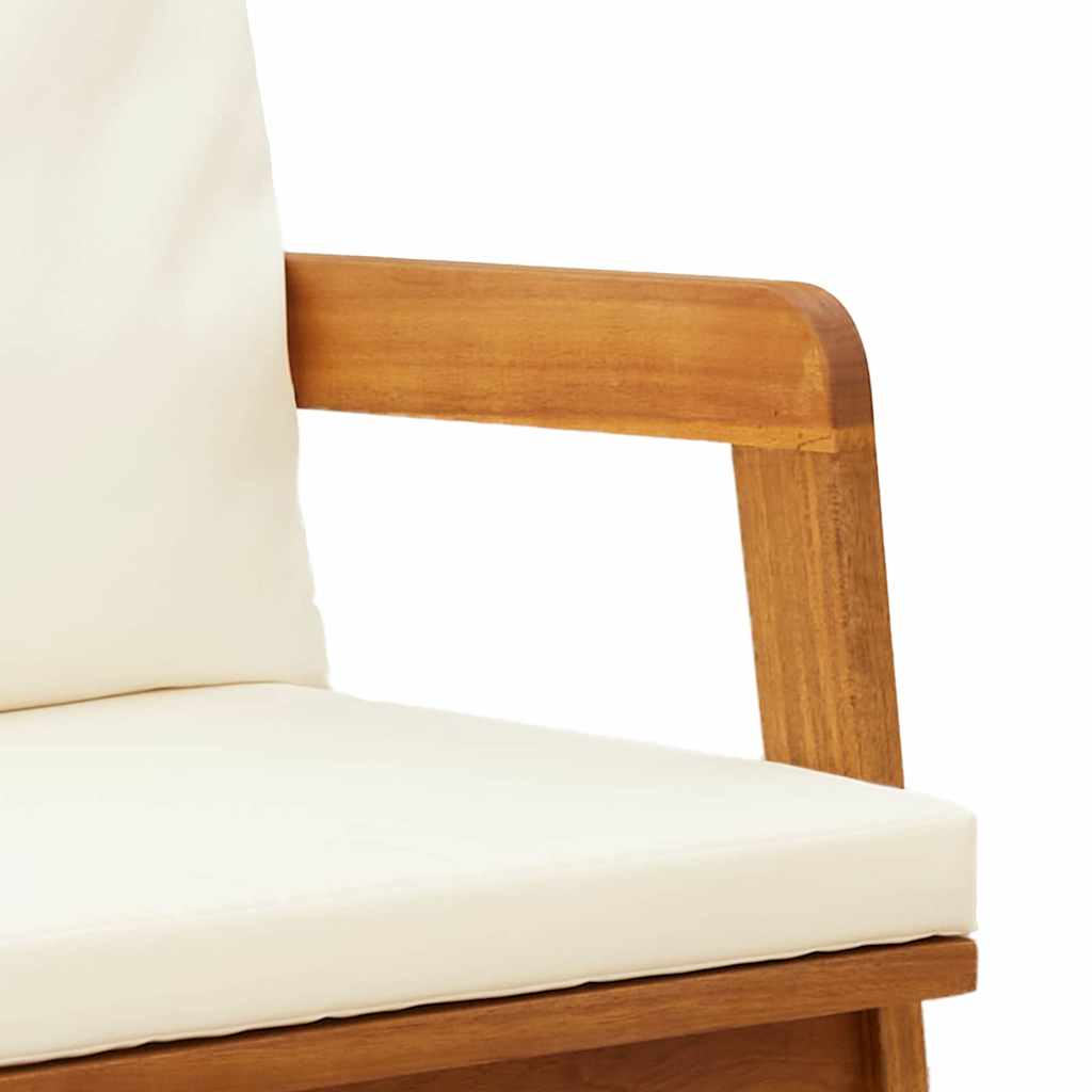 Have Stol med pude 2 pcs Brun Massivt akacietræ