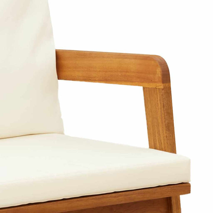 Have Stol med pude 2 pcs Brun Massivt akacietræ