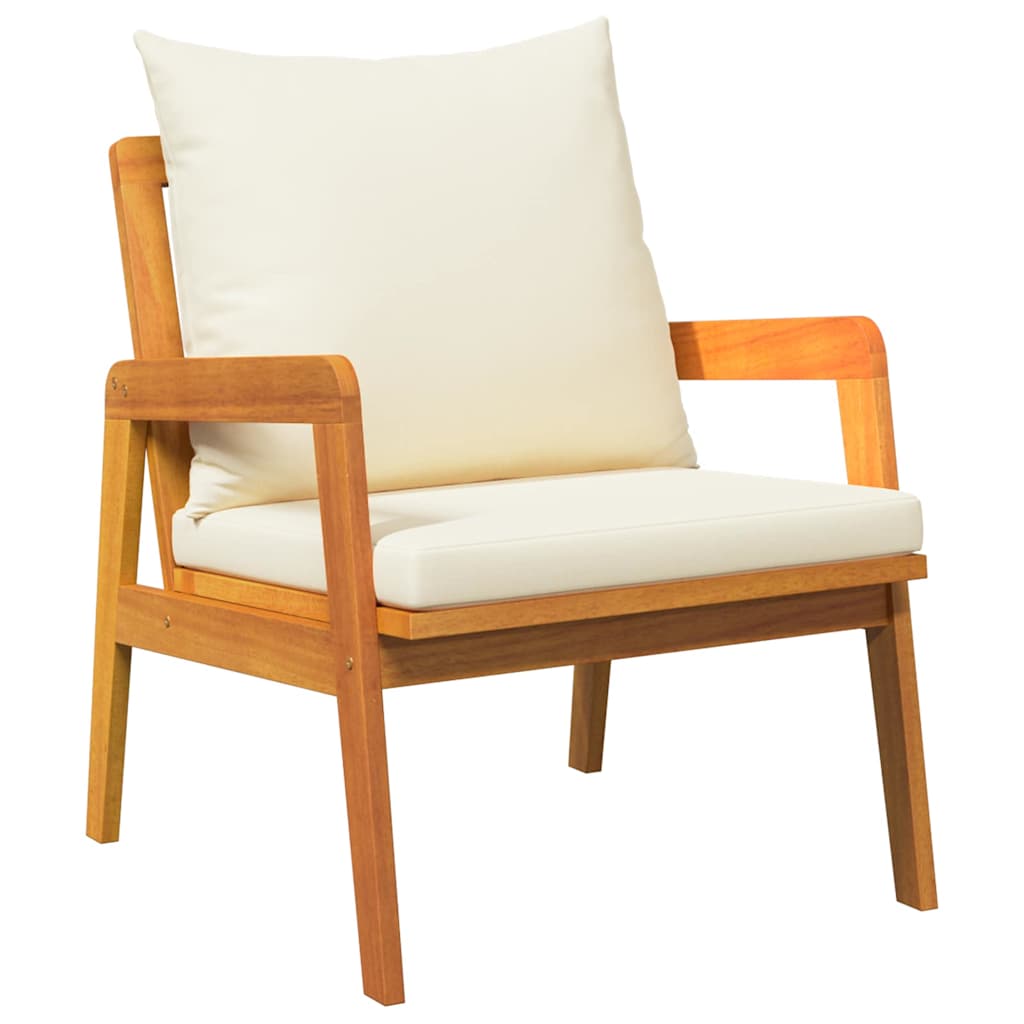 Have Stol med pude 2 pcs Brun Massivt akacietræ