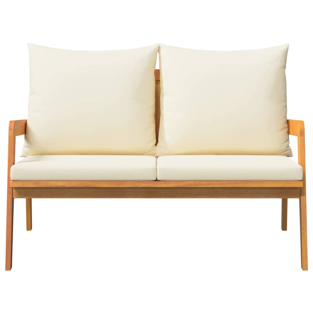 Havebænk med pude Brun Massivt akacietræ