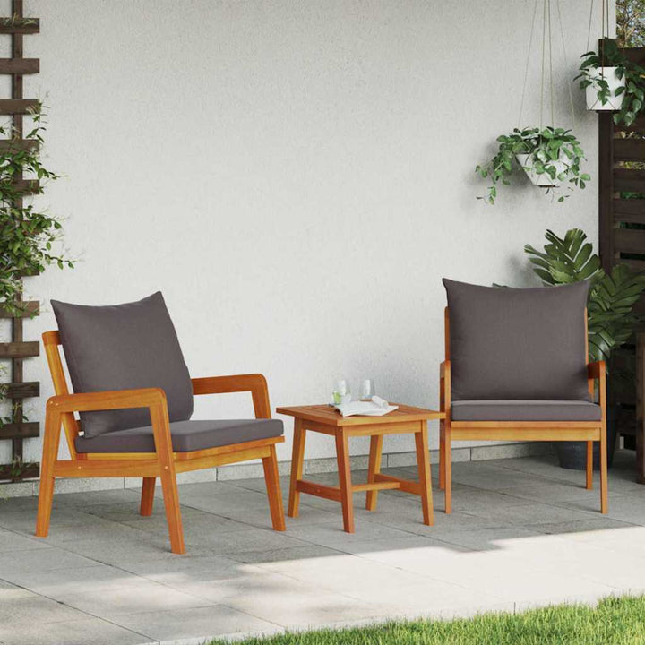 Bistrosæt 3 pcs Brun 45 x 45 x 38cm Massivt akacietræ