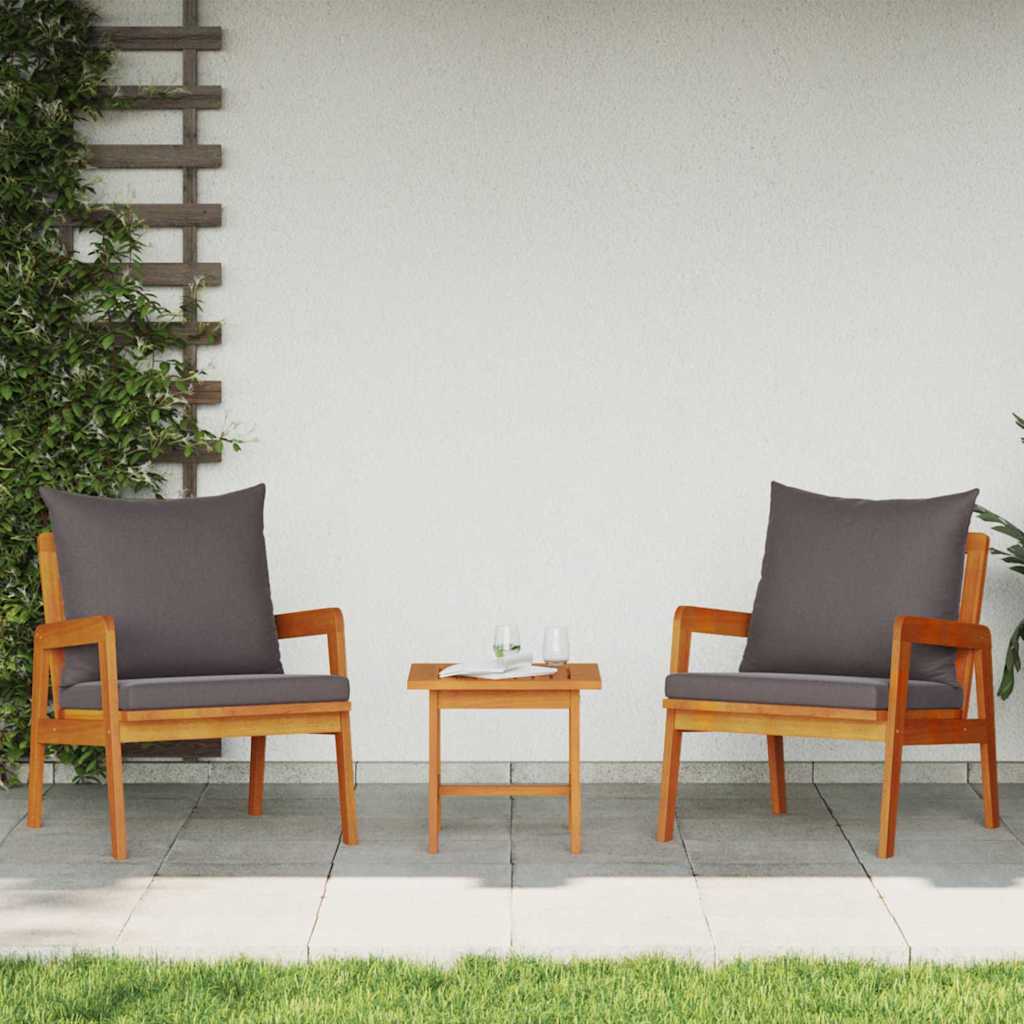 Bistrosæt 3 pcs Brun 45 x 45 x 38cm Massivt akacietræ