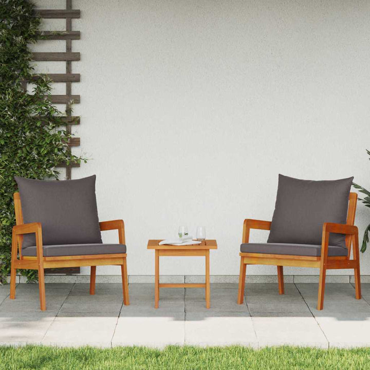 Bistrosæt 3 pcs Brun 45 x 45 x 38cm Massivt akacietræ