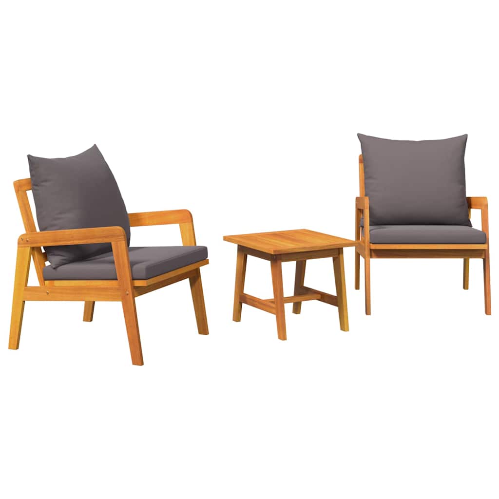 Bistrosæt 3 pcs Brun 45 x 45 x 38cm Massivt akacietræ
