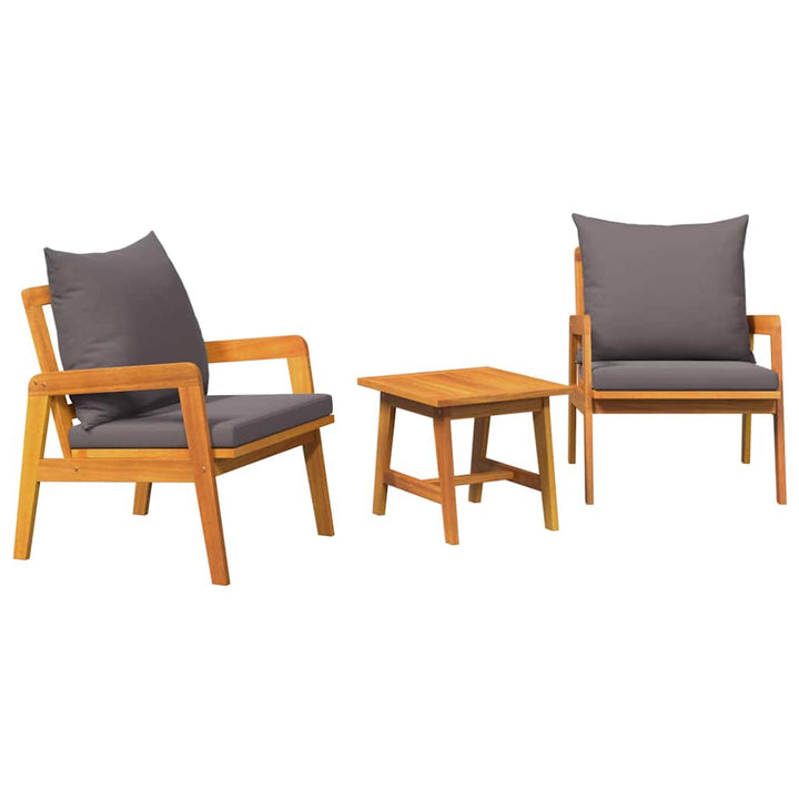 Bistrosæt 3 pcs Brun 45 x 45 x 38cm Massivt akacietræ