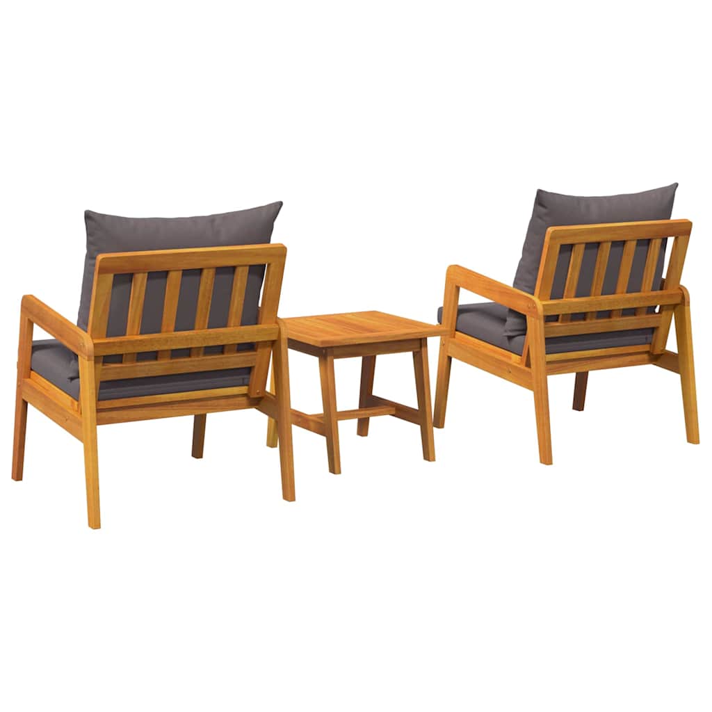 Bistrosæt 3 pcs Brun 45 x 45 x 38cm Massivt akacietræ