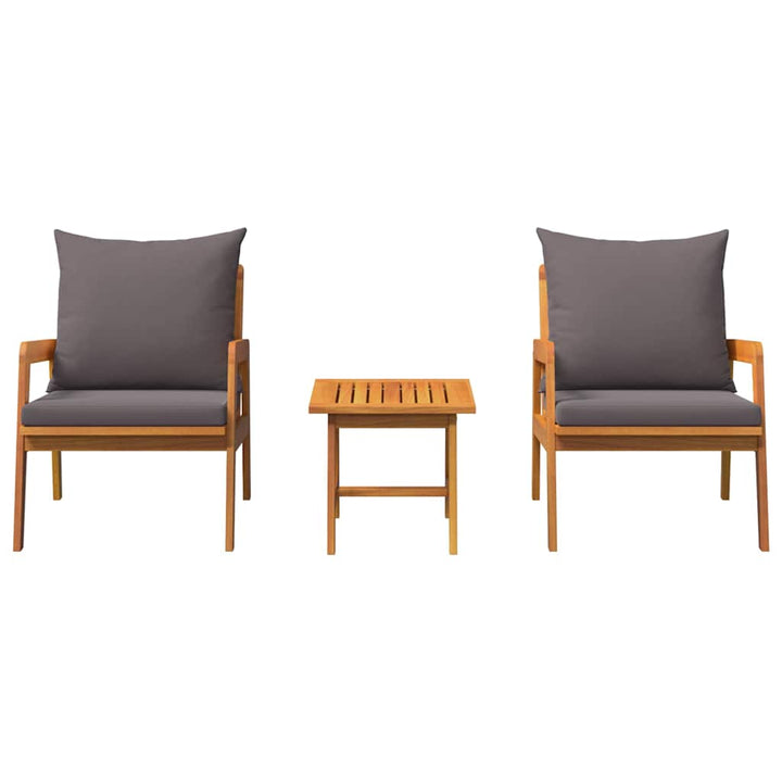 Bistrosæt 3 pcs Brun 45 x 45 x 38cm Massivt akacietræ
