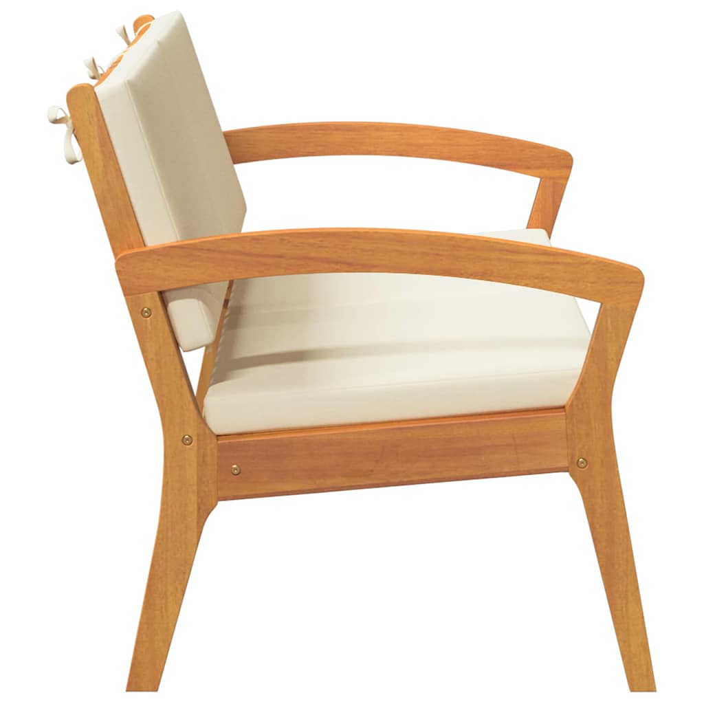 Havebænk med pude Brun Massivt akacietræ