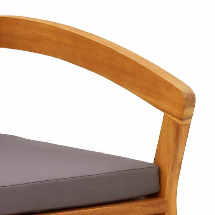 Have Stol med pude 2 pcs Brun Massivt akacietræ