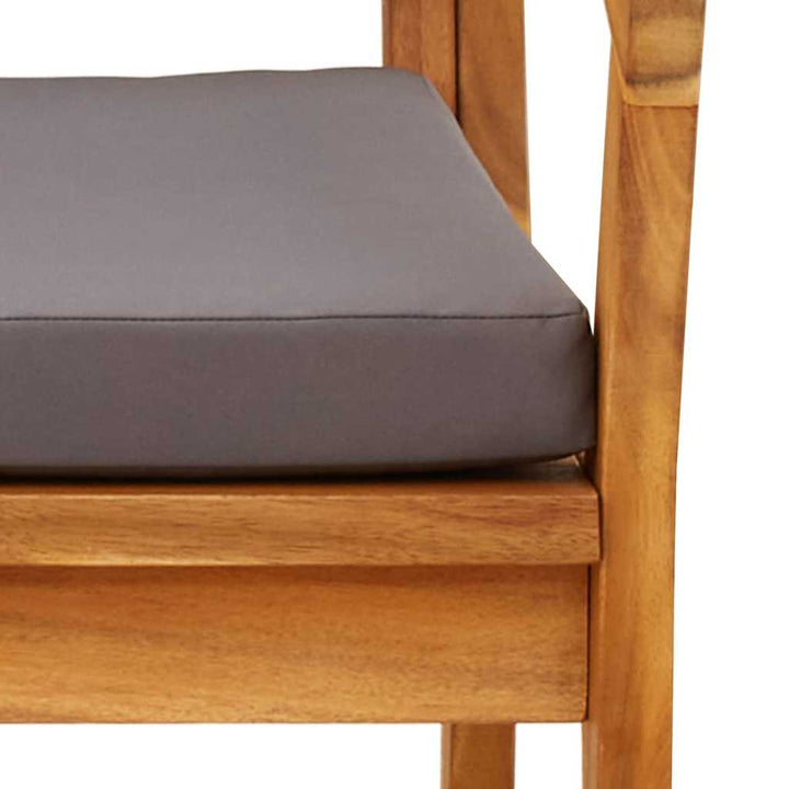 Have Stol med pude 2 pcs Brun Massivt akacietræ