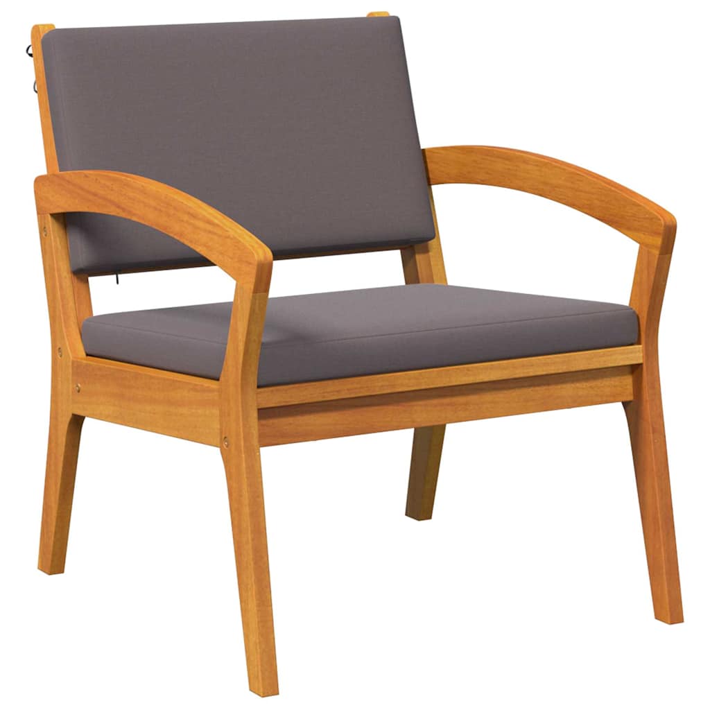 Have Stol med pude 2 pcs Brun Massivt akacietræ