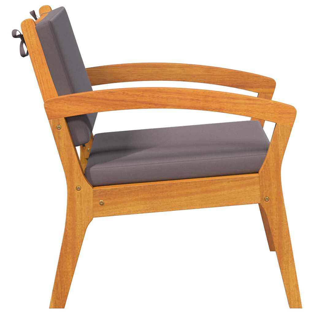 Have Stol med pude 2 pcs Brun Massivt akacietræ