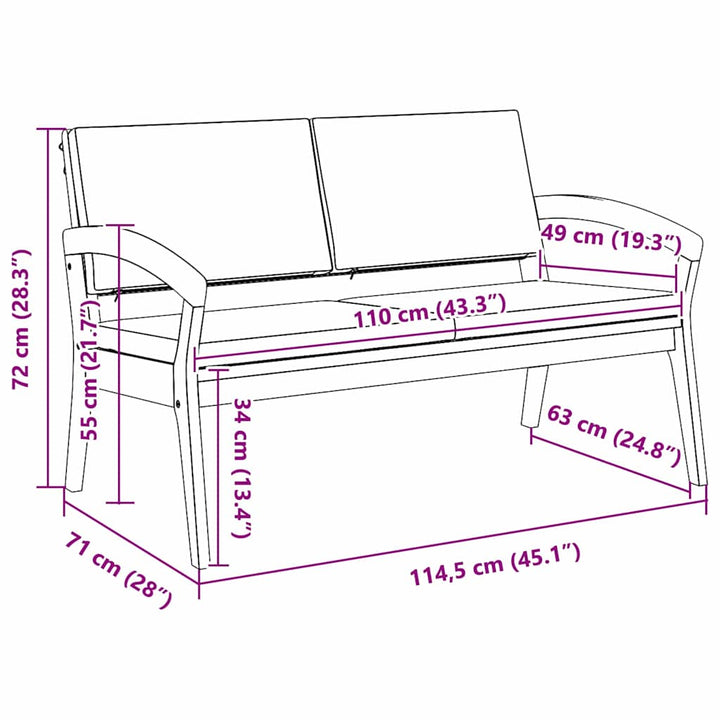 Havebænk Brun Massivt akacietræ