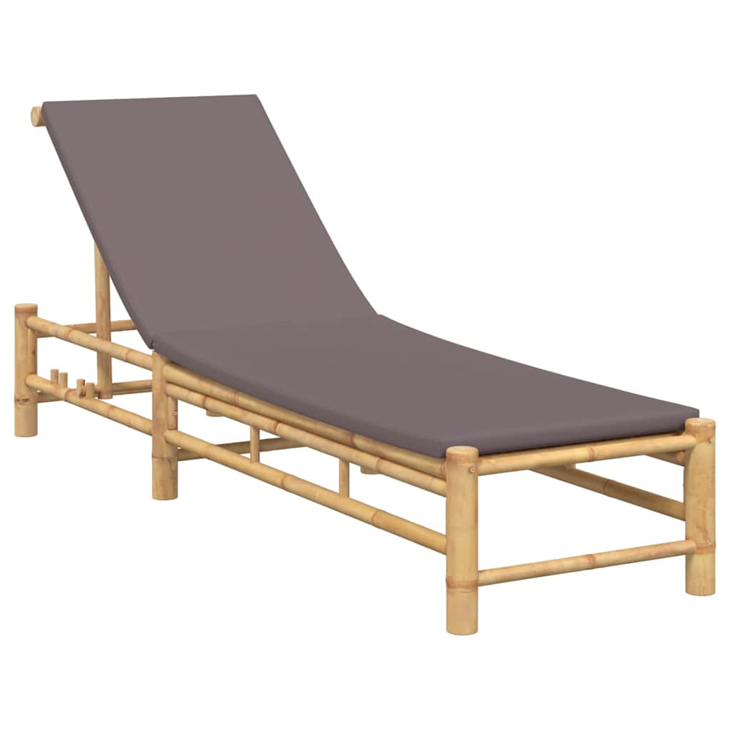 liggestol med hynder 55x199x30 cm bambus