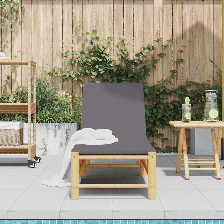 liggestol med hynder 55x199x30 cm bambus