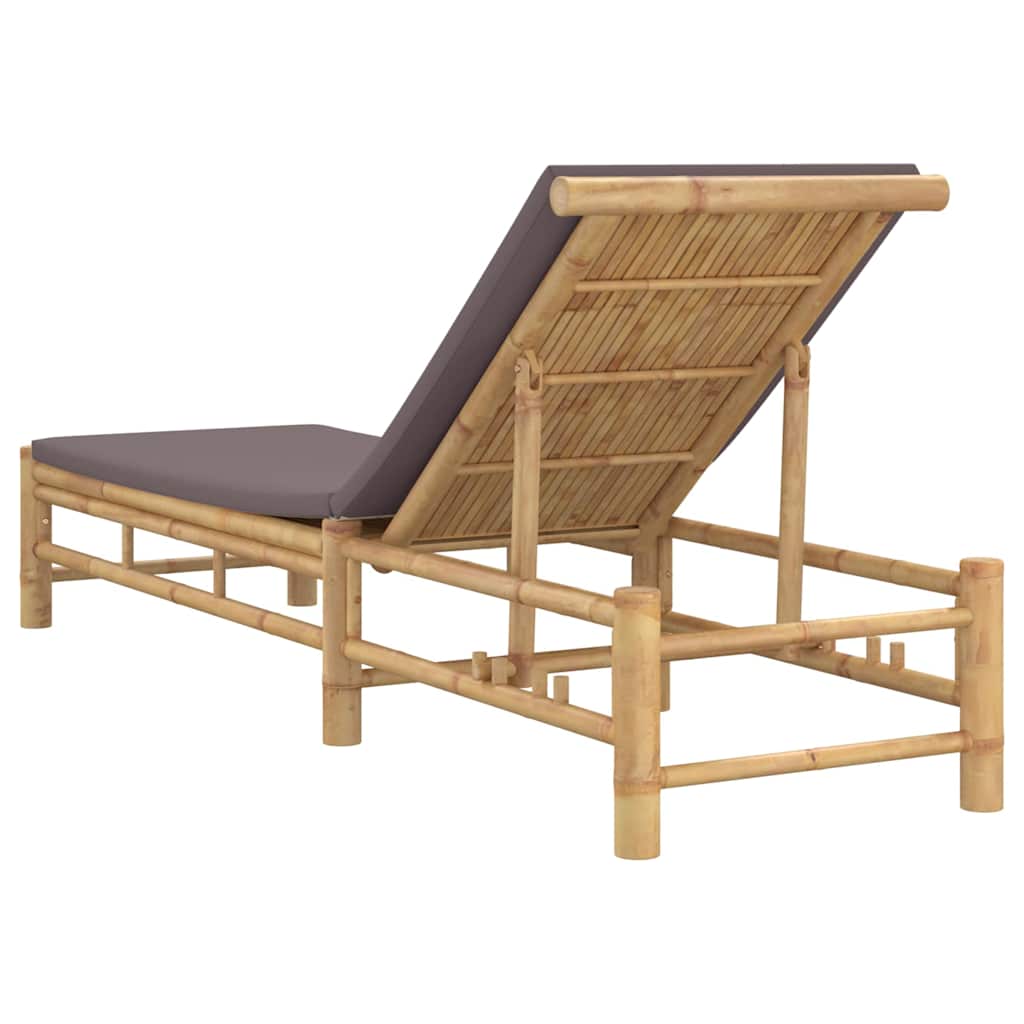 liggestol med hynder 55x199x30 cm bambus