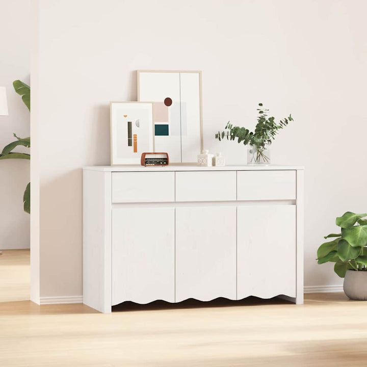 Sideboard Drammen Hvid 114 x 43 x 75.5 cm Massivt fyrretræ