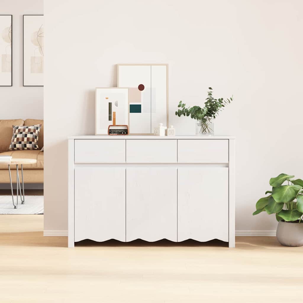 Sideboard Drammen Hvid 114 x 43 x 75.5 cm Massivt fyrretræ