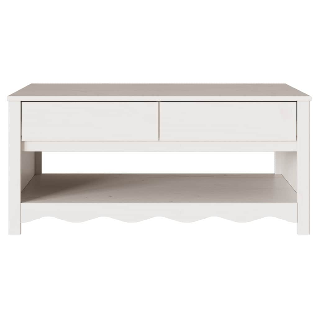 Sofabord Drammen Hvid 99 x 55 x 45 cm Massivt fyrretræ