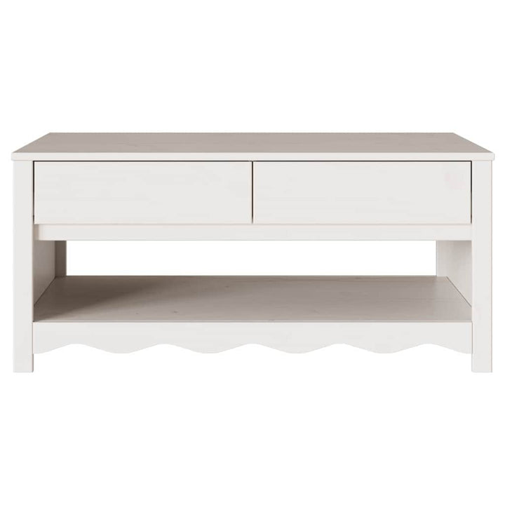 Sofabord Drammen Hvid 99 x 55 x 45 cm Massivt fyrretræ