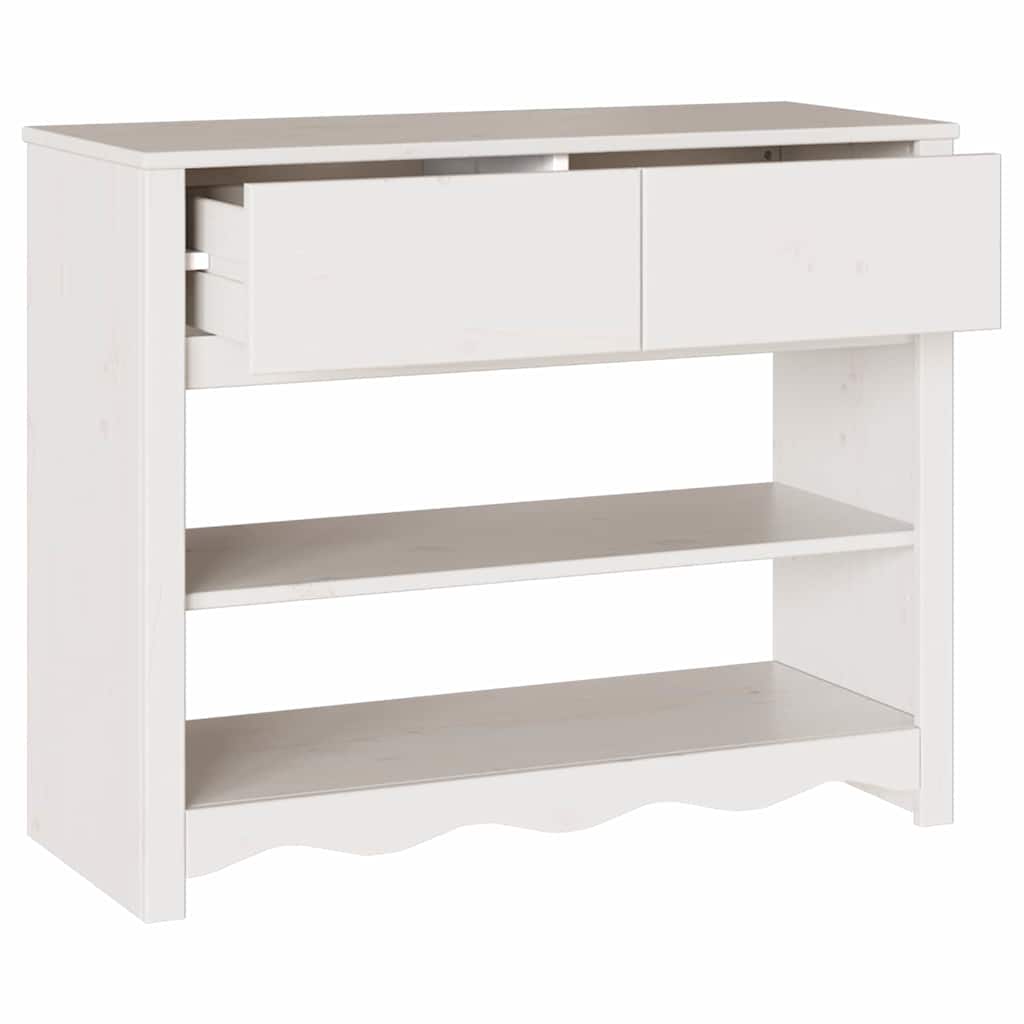 Konsolbord Drammen Hvid 89.5 x 37 x 73 cm Massivt fyrretræ