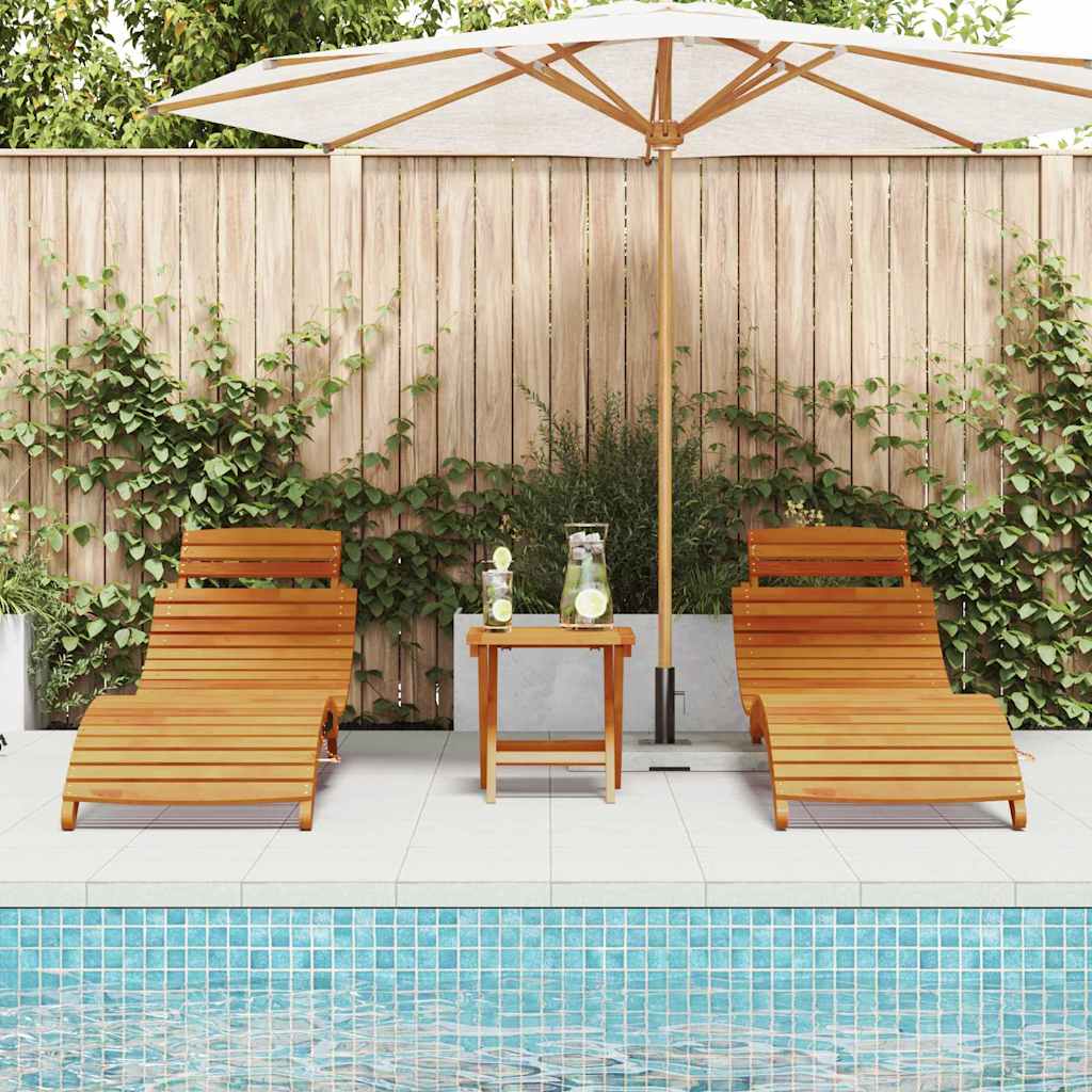 Liggestol 2-person 3 pcs Brun 40 x 40 x 40cm Massivt akacietræ