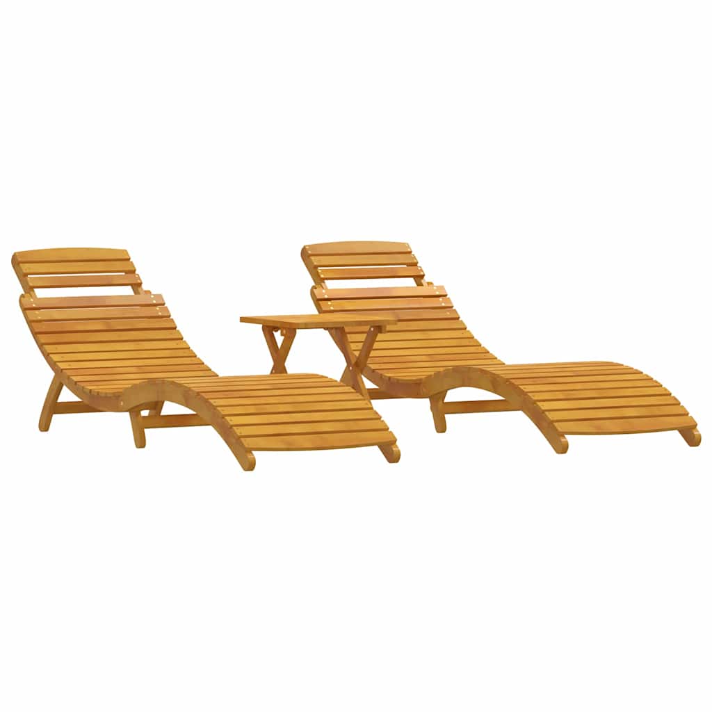 Liggestol 2-person 3 pcs Brun 40 x 40 x 40cm Massivt akacietræ