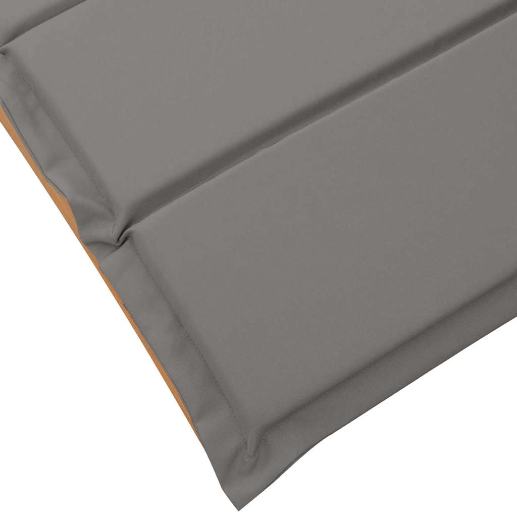 Liggestol med pude 2 pcs Grå 184 x 55 x 64cm Massivt akacietræ