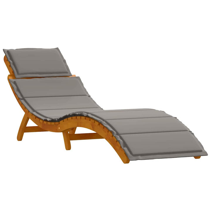 Liggestol med pude 2 pcs Grå 184 x 55 x 64cm Massivt akacietræ