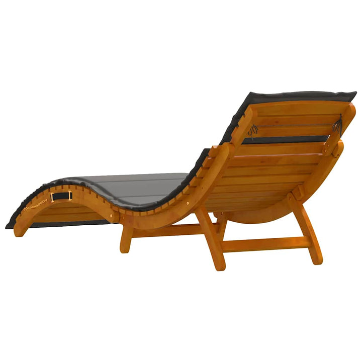 Liggestol med pude 2 pcs Grå 184 x 55 x 64cm Massivt akacietræ