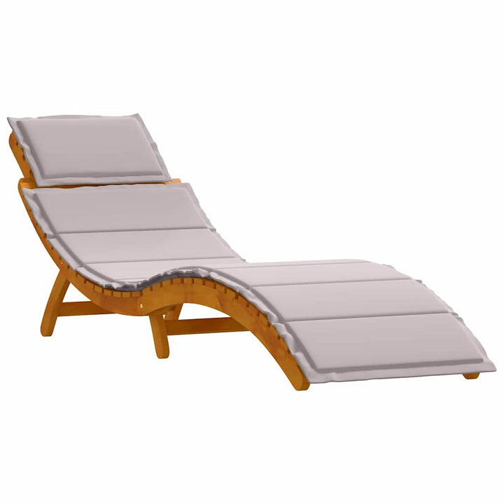 Liggestol 2 pcs Gråbrun 184 x 55 x 64cm Massivt akacietræ