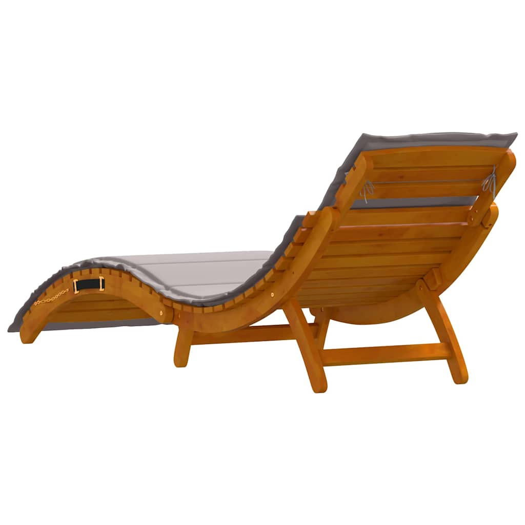 Liggestol 2 pcs Gråbrun 184 x 55 x 64cm Massivt akacietræ
