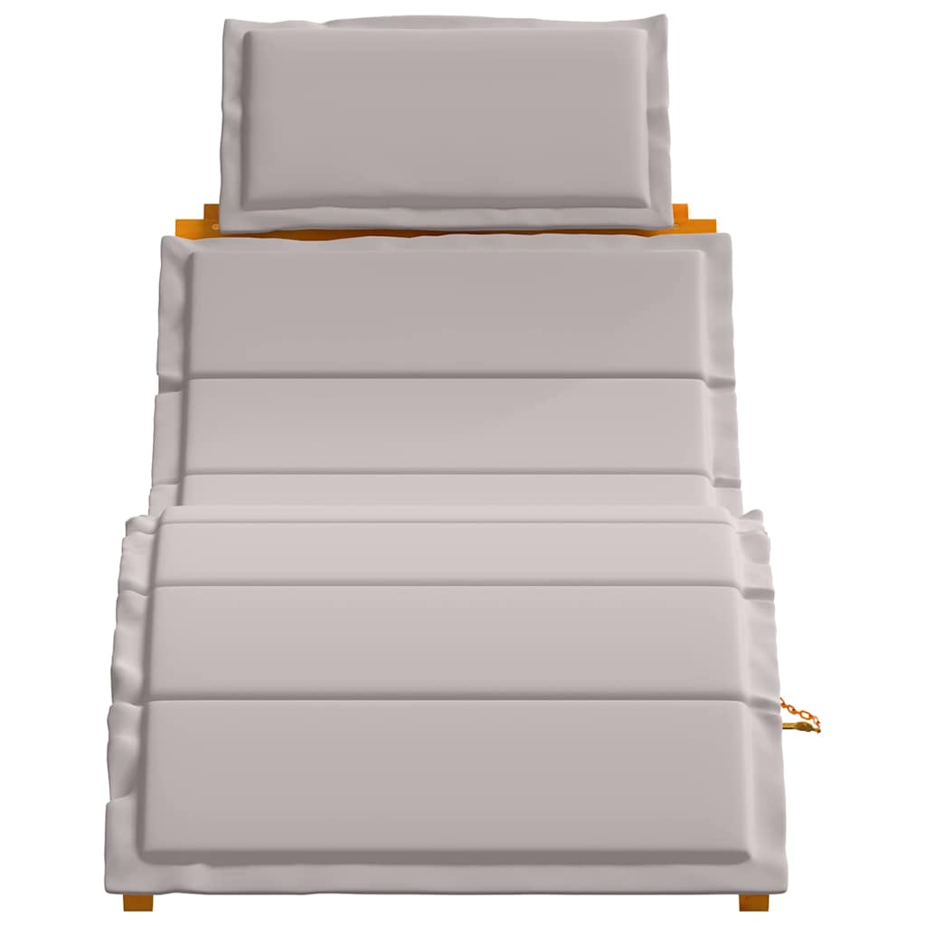Liggestol 2 pcs Gråbrun 184 x 55 x 64cm Massivt akacietræ