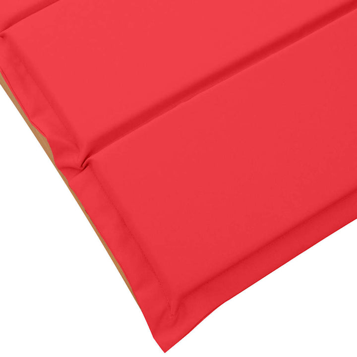 Liggestol med pude 2 pcs Rød 184 x 55 x 64cm Massivt akacietræ