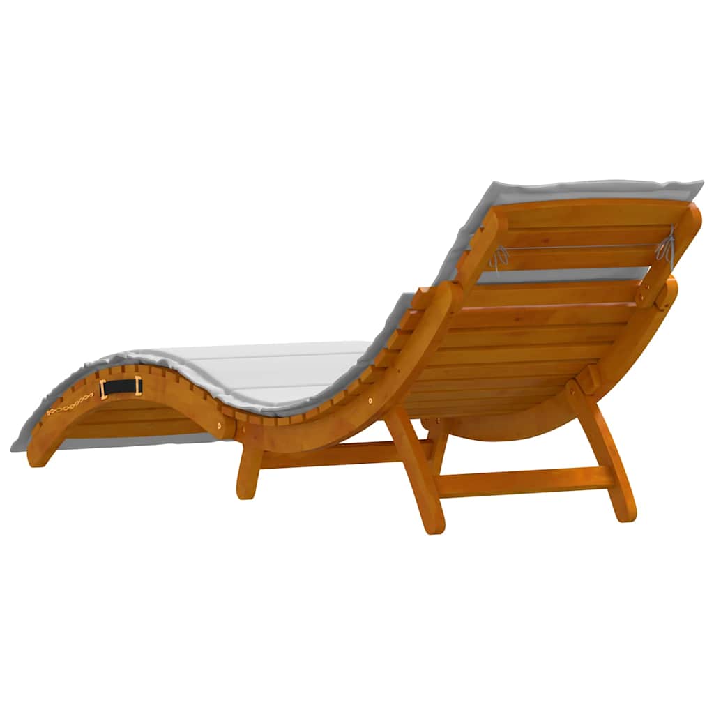 Liggestol 2 pcs Lysegrå 184 x 55 x 64cm Massivt akacietræ