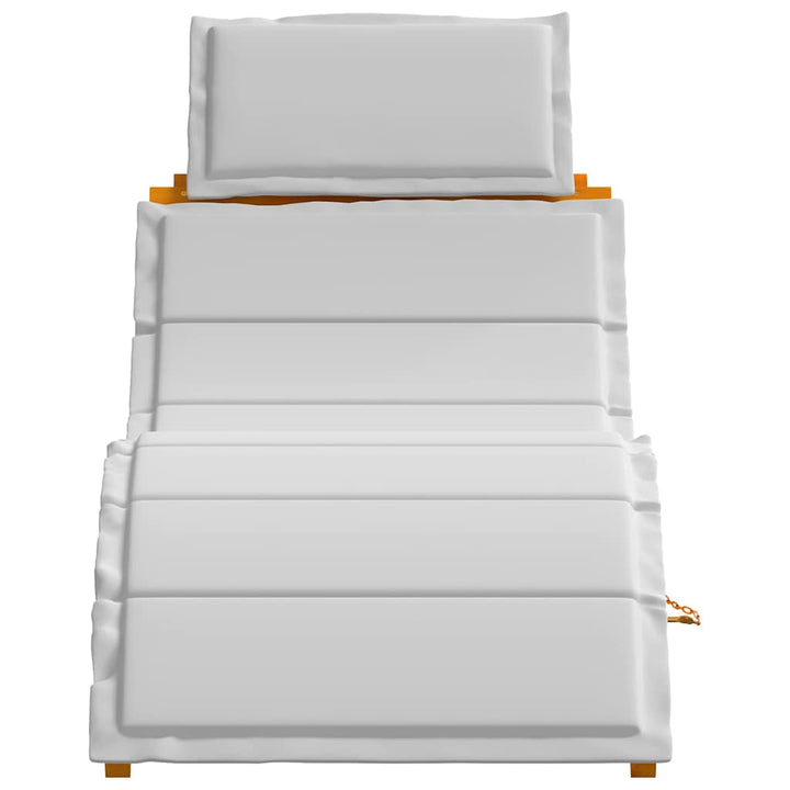 Liggestol 2 pcs Lysegrå 184 x 55 x 64cm Massivt akacietræ